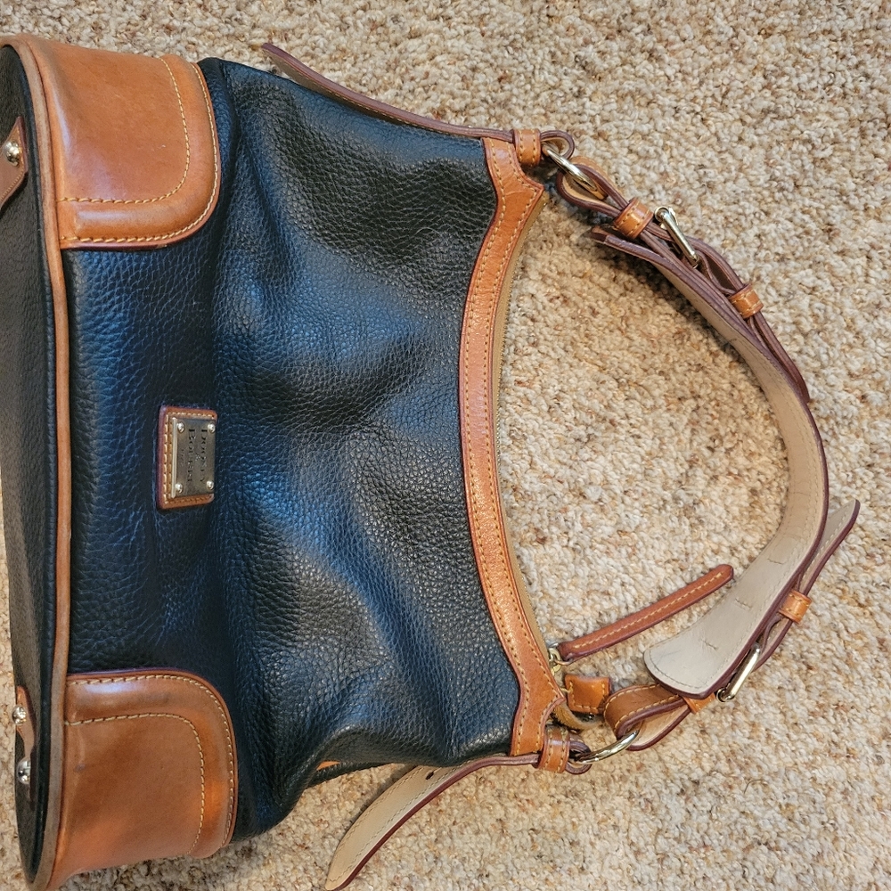 Dooney and Burke black and tan purse